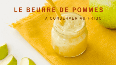 une photo de beurre de pomme avec une serviette jaune et un pot de beurre de pomme