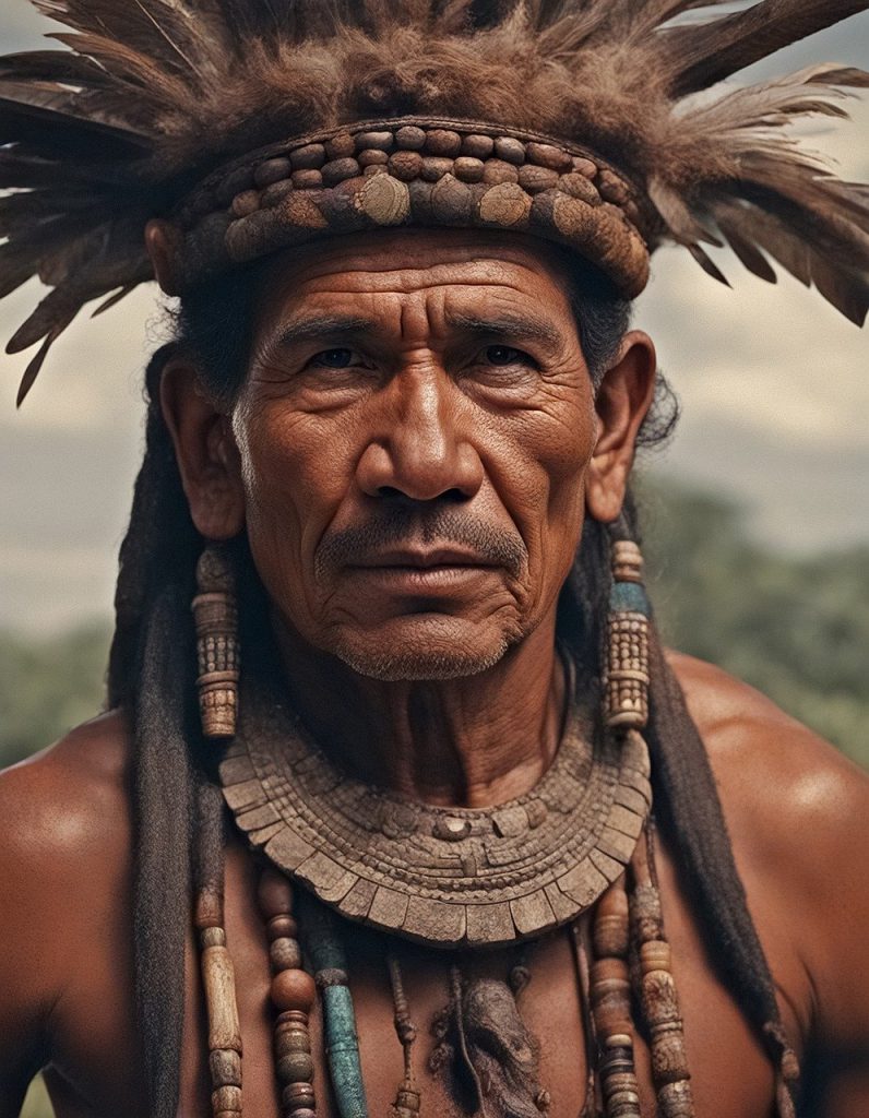 un maya avec ses habits culturels