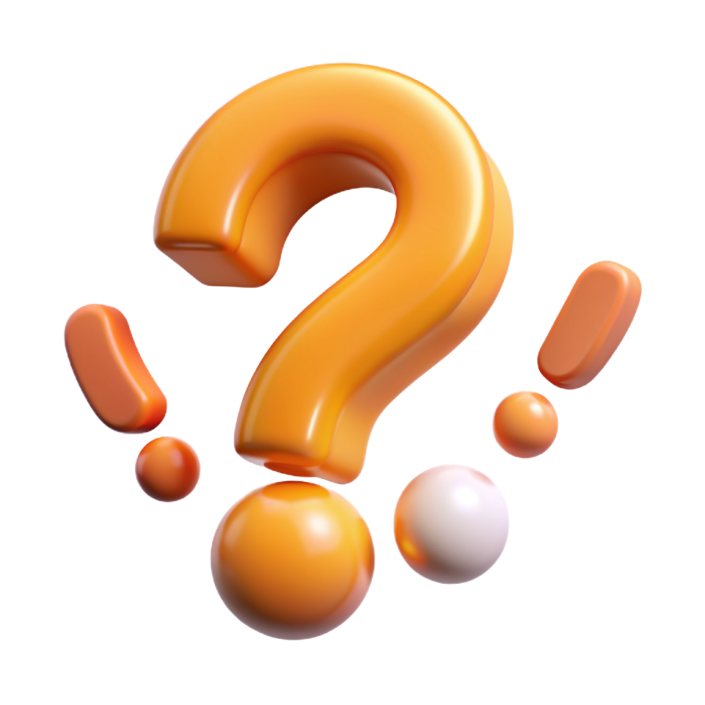 point d'interrogation en 3 d de couleur beige orangé terracotta
