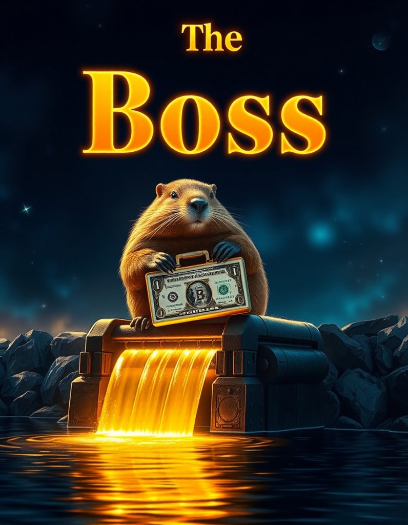 castor sur un barage avec un million de dollars